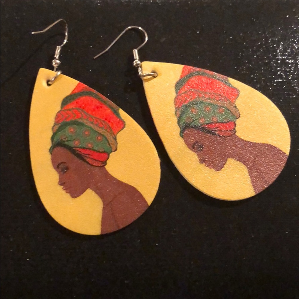 Afrocentric leather earrings